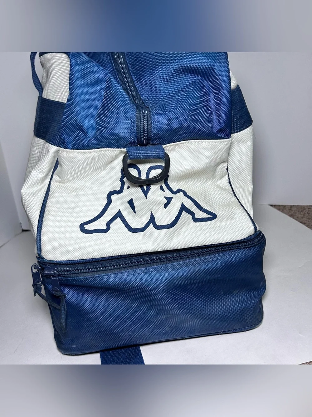 Kappa Sports Blue & White Vintage Duffle Bag